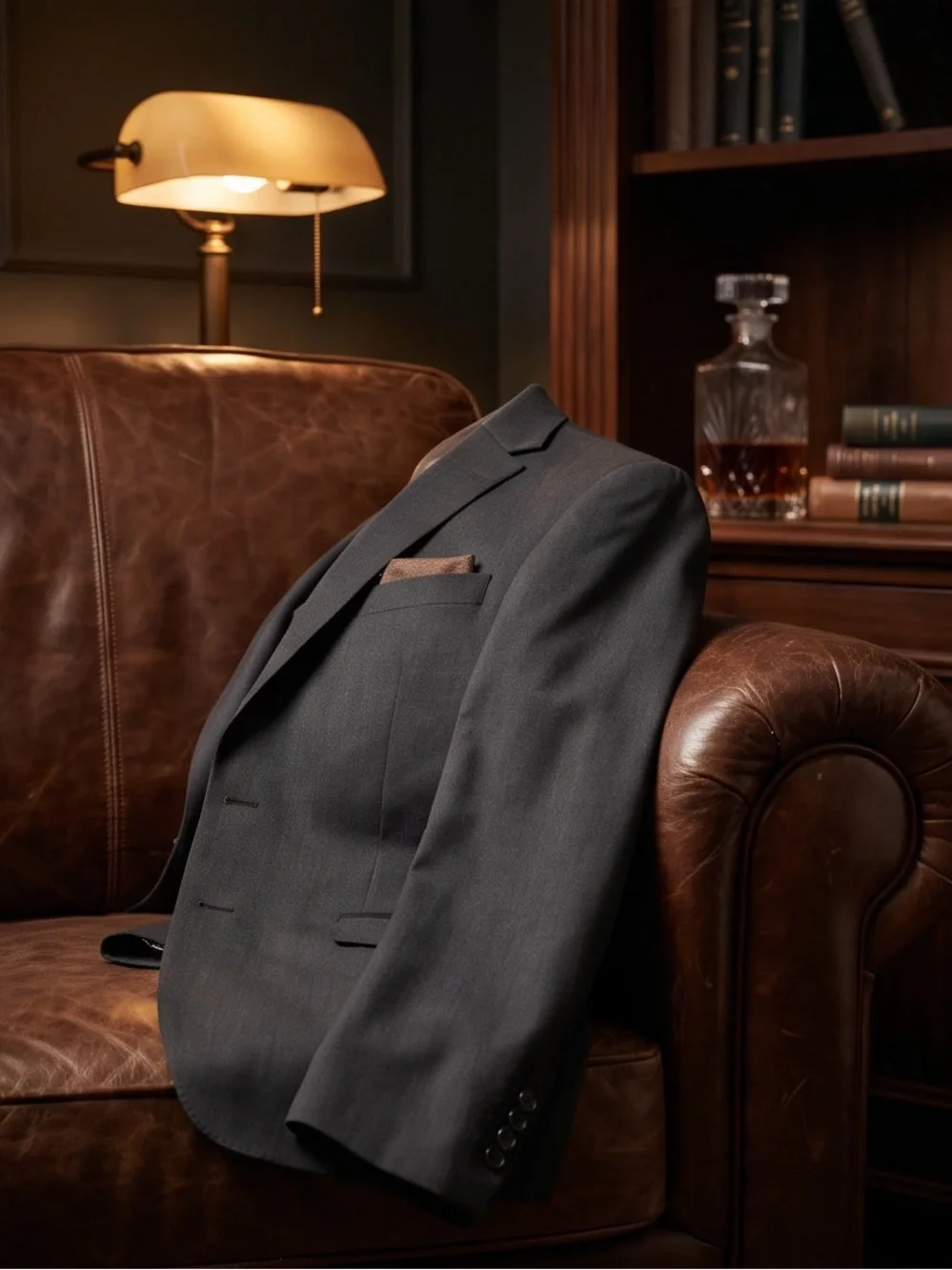 Dark Grey Wool Blazer - Classic Men's Suit Jacket